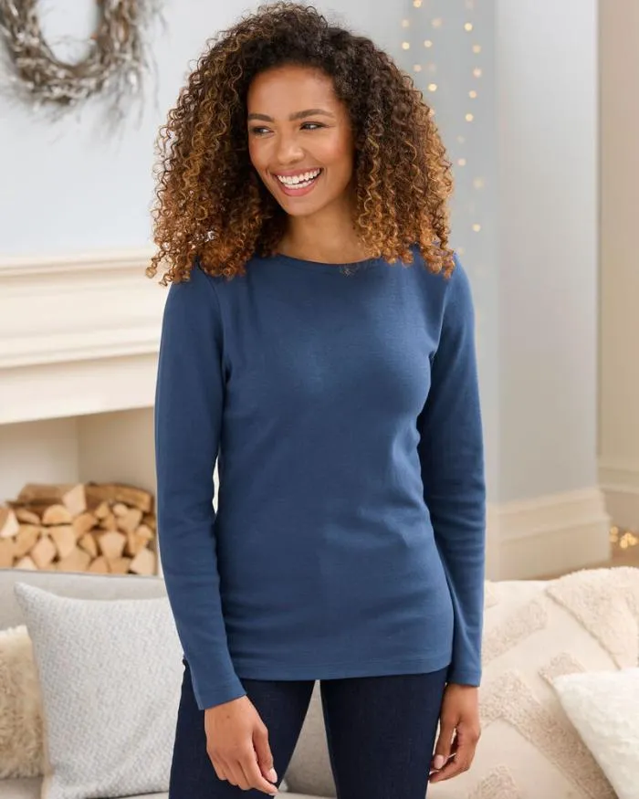 Cotton Traders Tops and TShirts CosyUp Long Sleeve Boat Neck Top 8211 Women