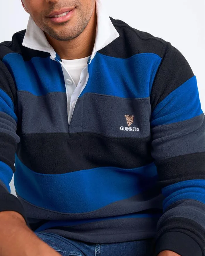 Cotton Traders Tops and TShirts Guinness Hooped Fleece Rugby Shirt 8211 Men