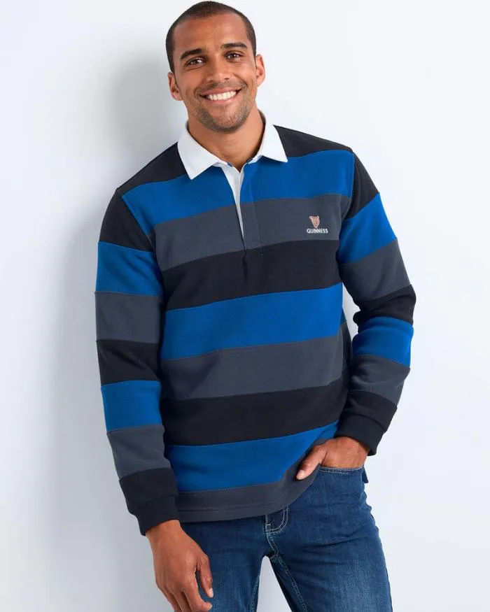 Cotton Traders Tops and TShirts Guinness Hooped Fleece Rugby Shirt 8211 Men