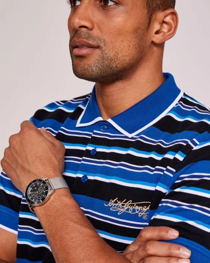Cotton Traders Tops and TShirts Guinness Short Sleeve Textured Stripe Polo Shirt 8211 Men