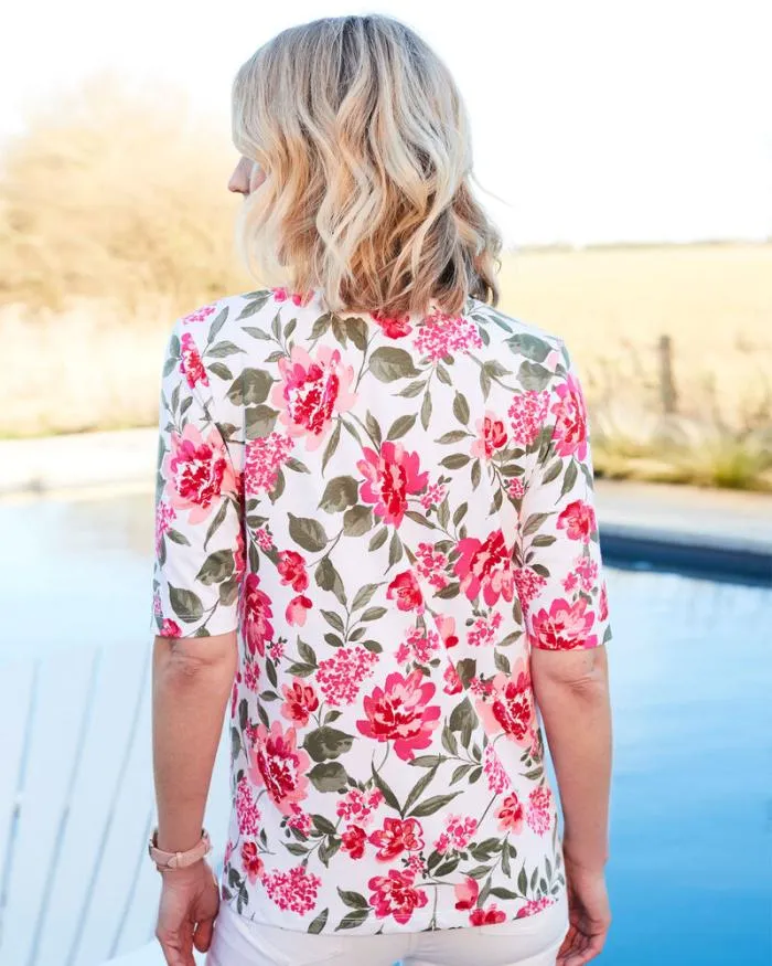 Cotton Traders Tops and TShirts Phoebe Sleeve Print Top 8211 Women