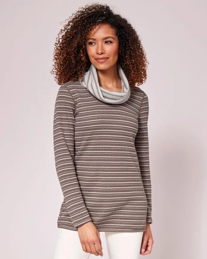 Cotton Traders Tops and TShirts Reversible Long Sleeve Cowl Neck Jersey Top 8211 Women