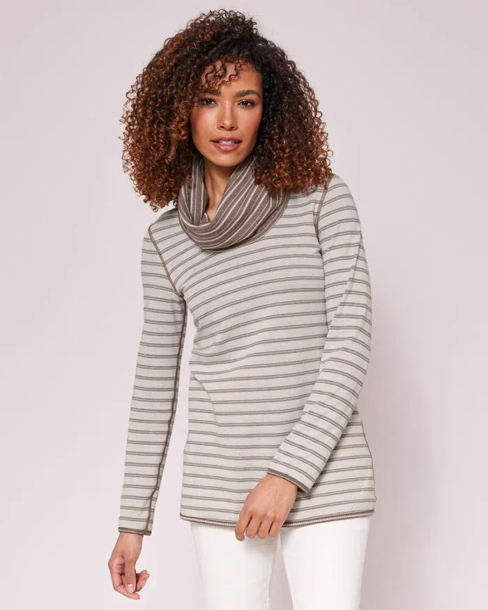 Cotton Traders Tops and TShirts Reversible Long Sleeve Cowl Neck Jersey Top 8211 Women