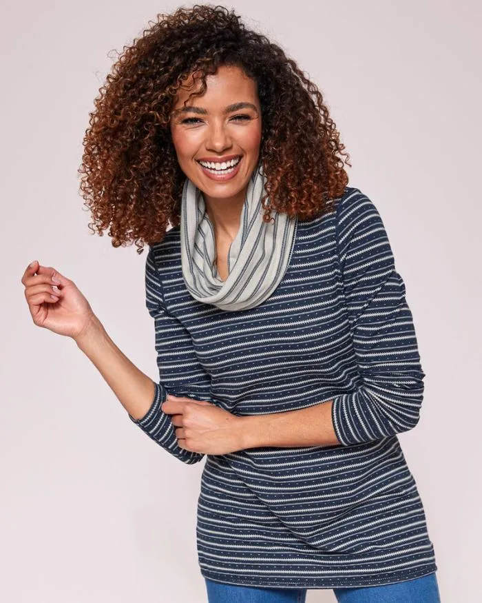 Cotton Traders Tops and TShirts Reversible Long Sleeve Cowl Neck Jersey Top 8211 Women
