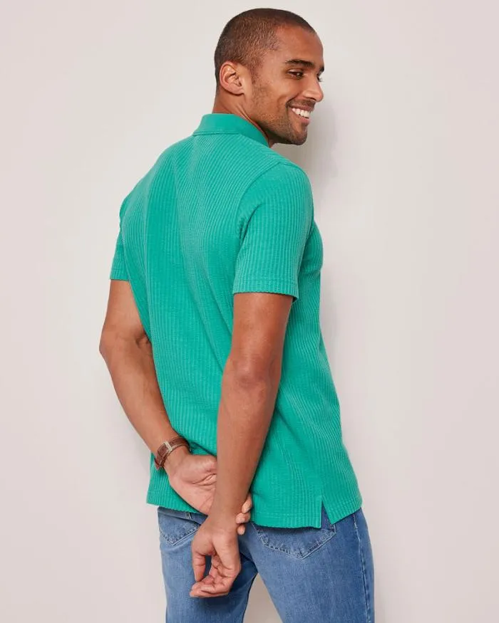 Cotton Traders Tops and TShirts Seersucker Polo Shirt 8211 Men