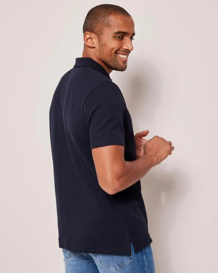 Cotton Traders Tops and TShirts Seersucker Polo Shirt 8211 Men