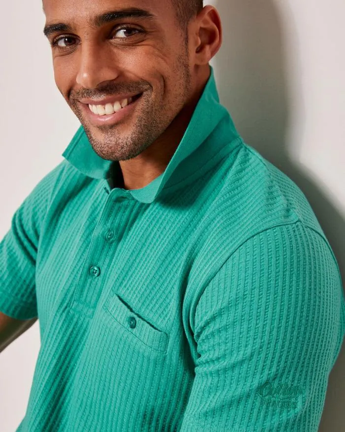Cotton Traders Tops and TShirts Seersucker Polo Shirt 8211 Men