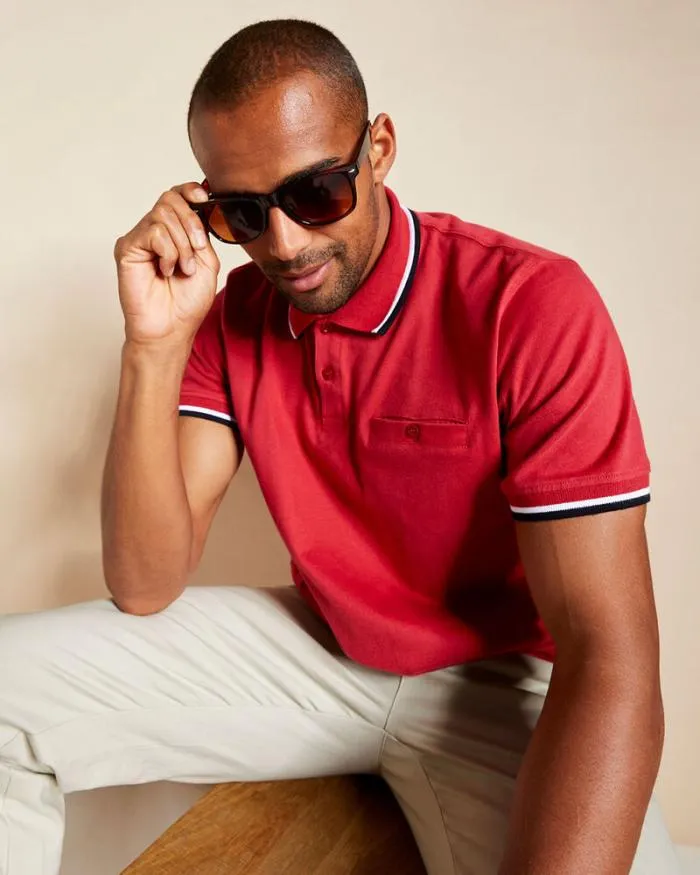 Cotton Traders Tops and TShirts Short Sleeve Tipped Polo Shirt 8211 Men