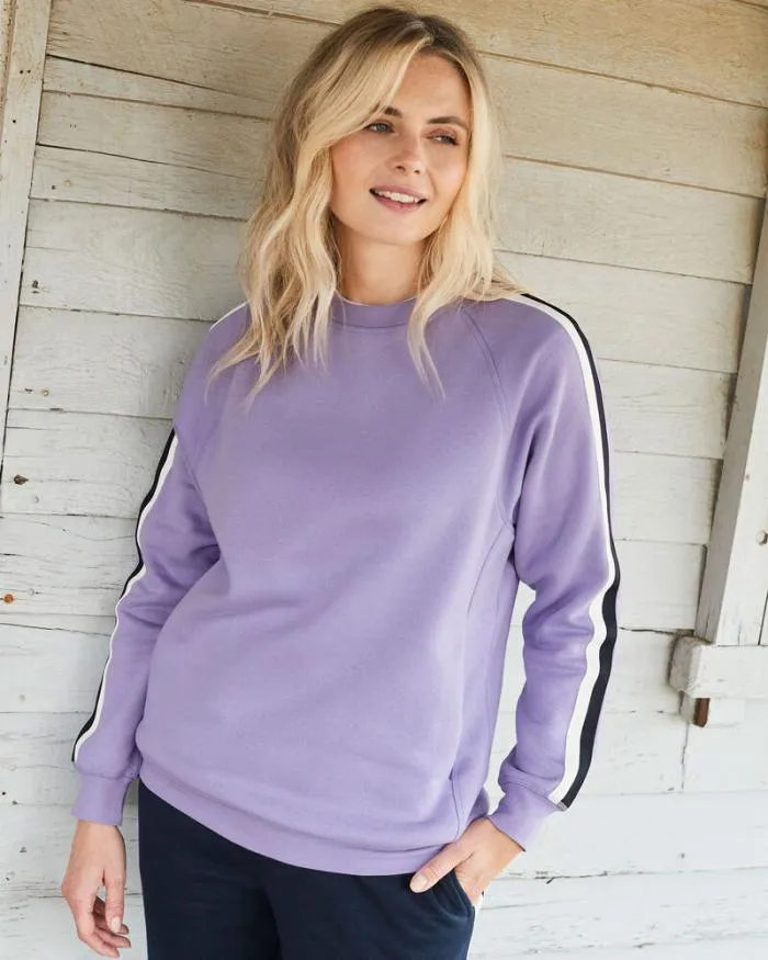 Cotton Traders Tops and TShirts Side Panel Sweatshirt 8211 WomenMenUnisex