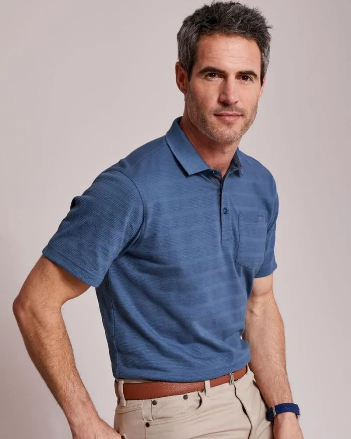 Cotton Traders Tops and TShirts Textured Polo Shirt 8211 Men