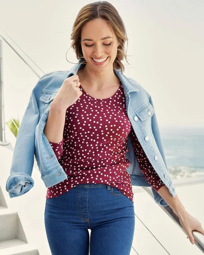 Cotton Traders Tops and TShirts Wrinkle Free Long Sleeve Spot Jersey Top 8211 Women