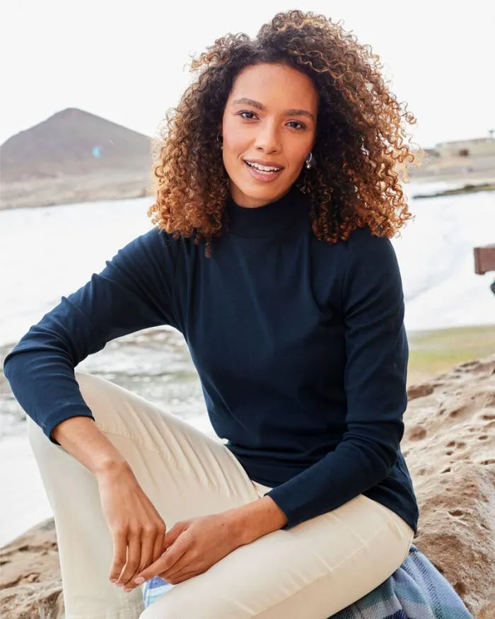 Cotton Traders Tops and TShirts Wrinkle Free Long Sleeve Turtleneck 8211 Women
