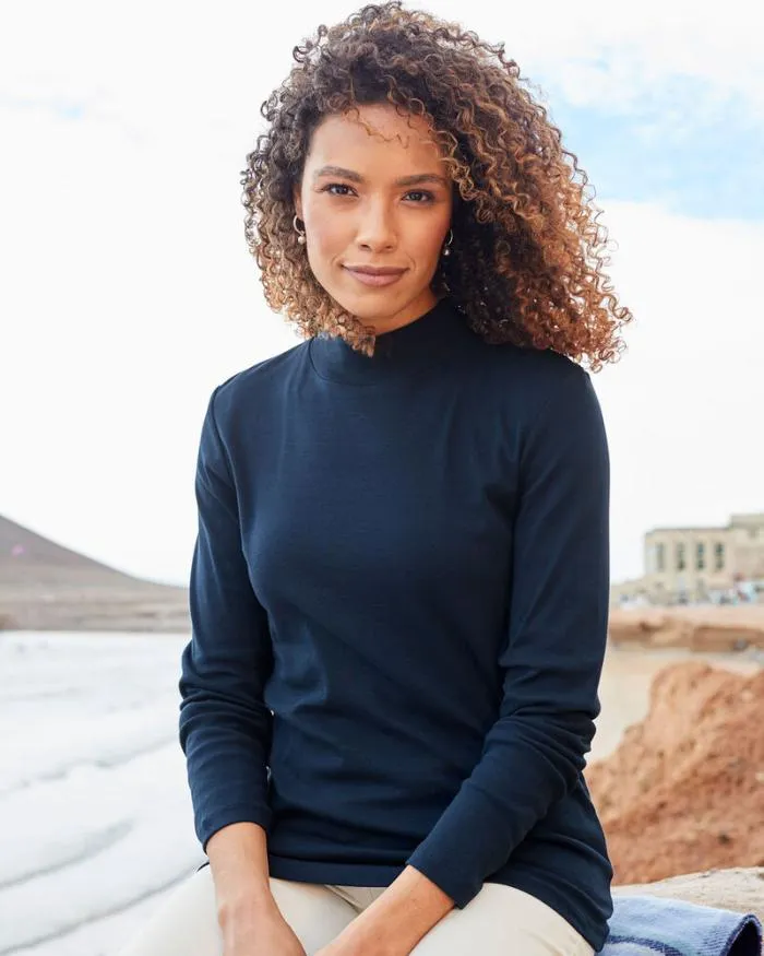 Cotton Traders Tops and TShirts Wrinkle Free Long Sleeve Turtleneck 8211 Women