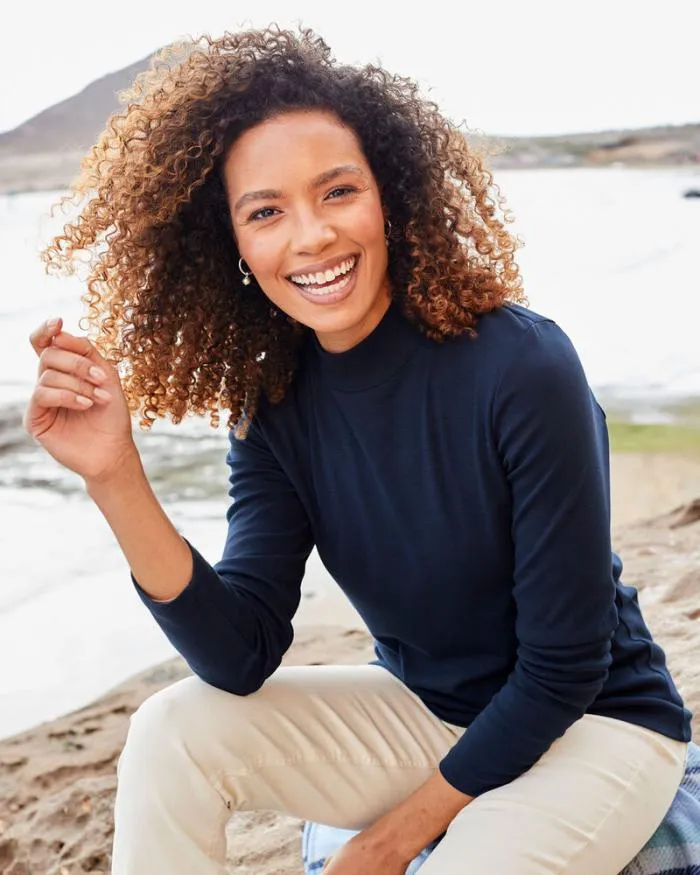 Cotton Traders Tops and TShirts Wrinkle Free Long Sleeve Turtleneck 8211 Women