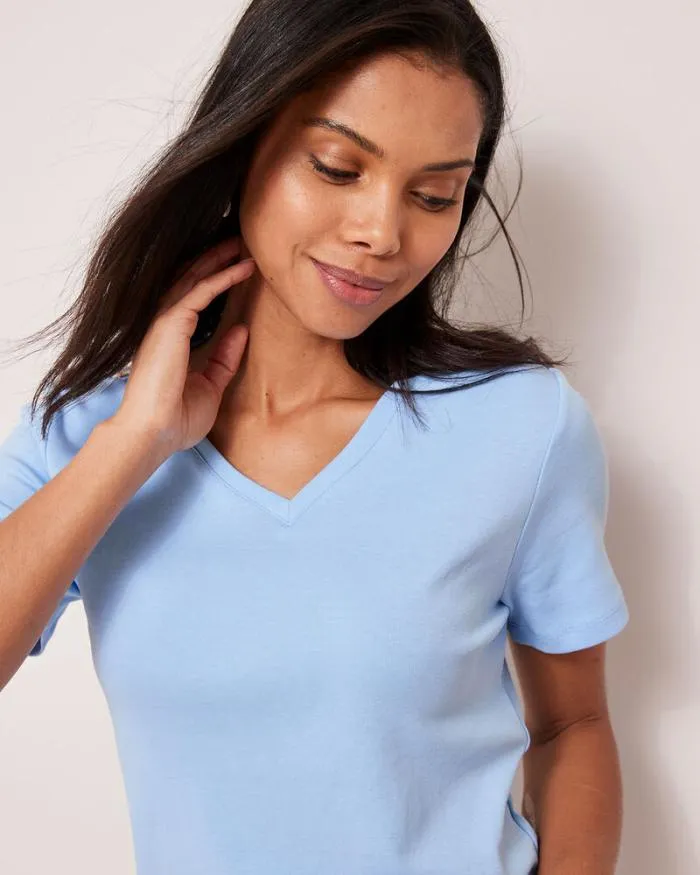 Cotton Traders Tops and TShirts Wrinkle Free Short Sleeve VNeck Top 8211 Women