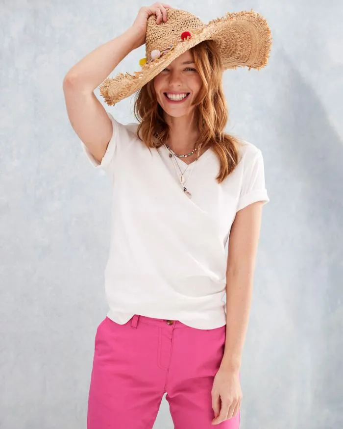 Cotton Traders Tops and TShirts Wrinkle Free Short Sleeve VNeck Top 8211 Women