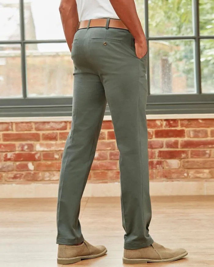 Cotton Traders Trousers Flat Front 4Way Stretch Chino Trousers 8211 Men