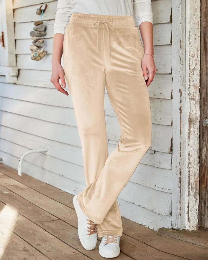 Cotton Traders Trousers Laidback Velour Straight Leg Trousers 8211 Women