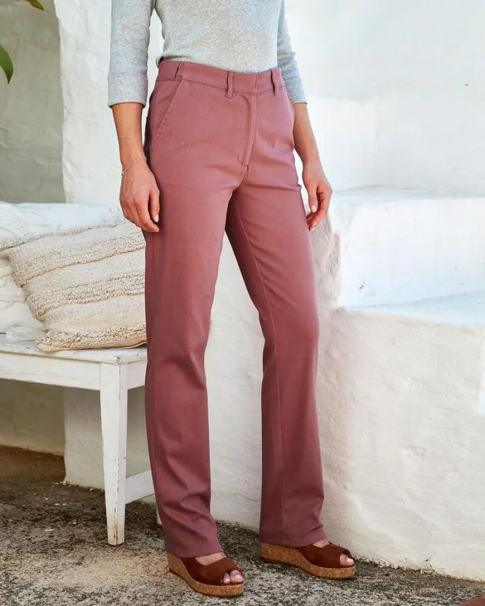 Cotton Traders Trousers Lola Adjustable Waist StraightLeg Trousers 8211 Women