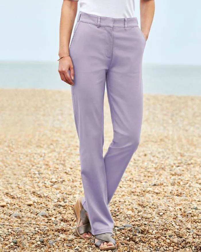 Cotton Traders Trousers Lola Adjustable Waist StraightLeg Trousers 8211 Women