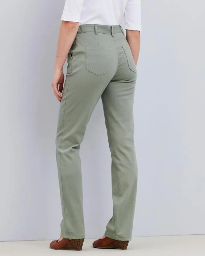 Cotton Traders Trousers Lola Adjustable Waist StraightLeg Trousers 8211 Women
