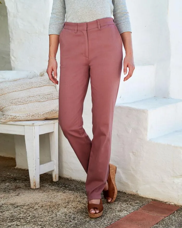 Cotton Traders Trousers Lola Adjustable Waist StraightLeg Trousers 8211 Women