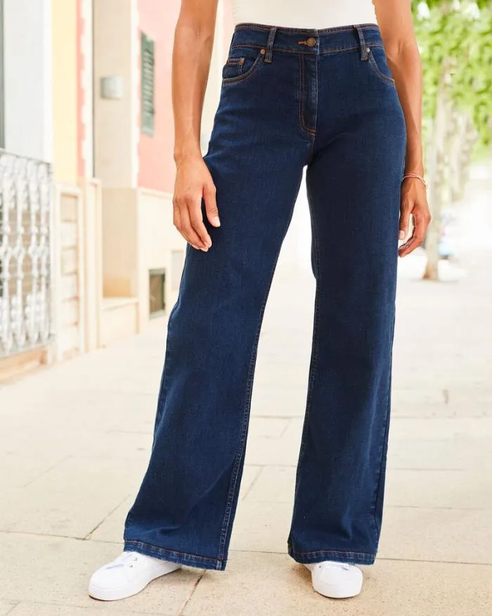 Cotton Traders Trousers Penny WideLeg Stretch Jeans 8211 Women