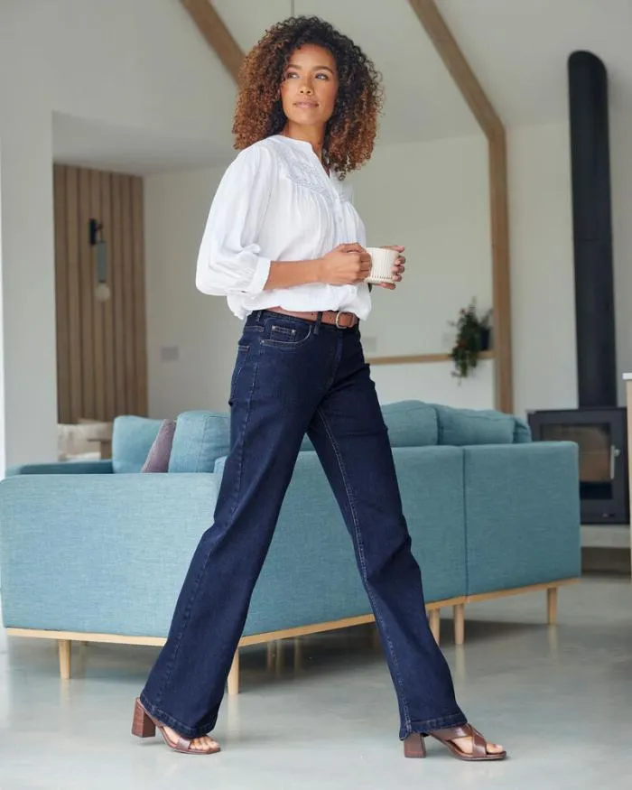 Cotton Traders Trousers Penny WideLeg Stretch Jeans 8211 Women