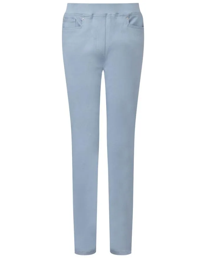 Cotton Traders Trousers Premium PullOn Rib Waist Twill Jeans 8211 Women