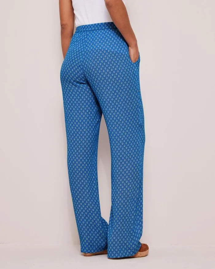 Cotton Traders Trousers PullOn Printed Crinkle Trousers 8211 Women