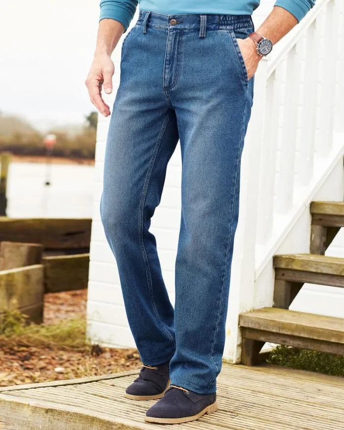 Cotton Traders Trousers Side Elasticated Jeans 8211 Men