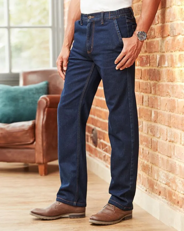 Cotton Traders Trousers Side Elasticated Jeans 8211 Men