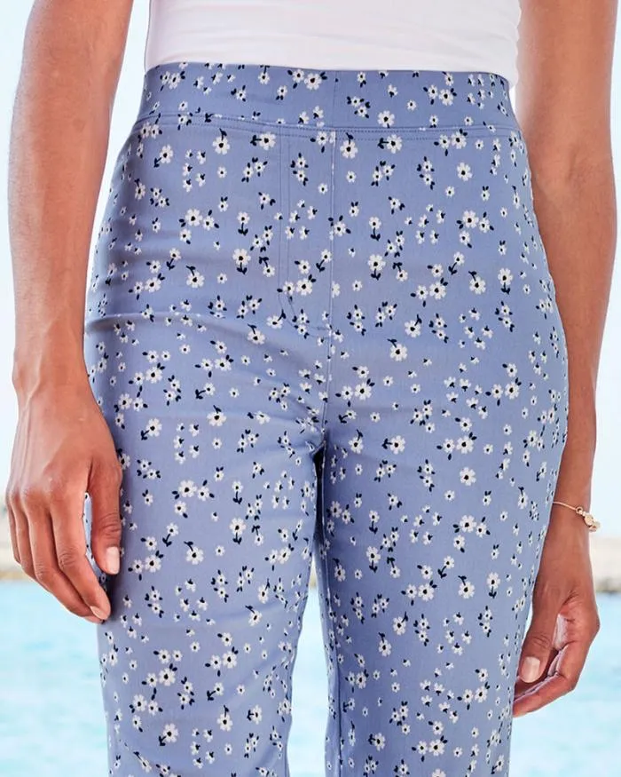 Cotton Traders Trousers Super Stretchy Printed PullOn Crop Trousers 8211 Women