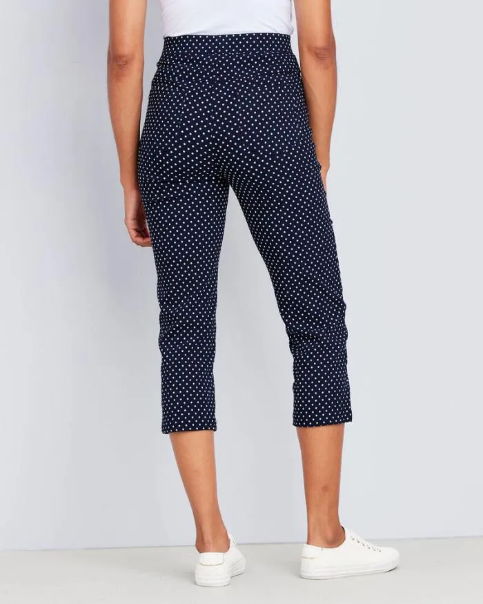 Cotton Traders Trousers Super Stretchy Printed PullOn Crop Trousers 8211 Women