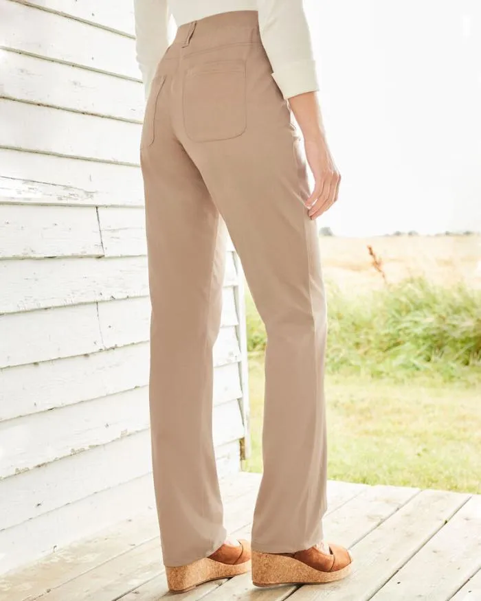 Cotton Traders Trousers Wrinkle Free Straight Leg PullOn Trousers 8211 Women