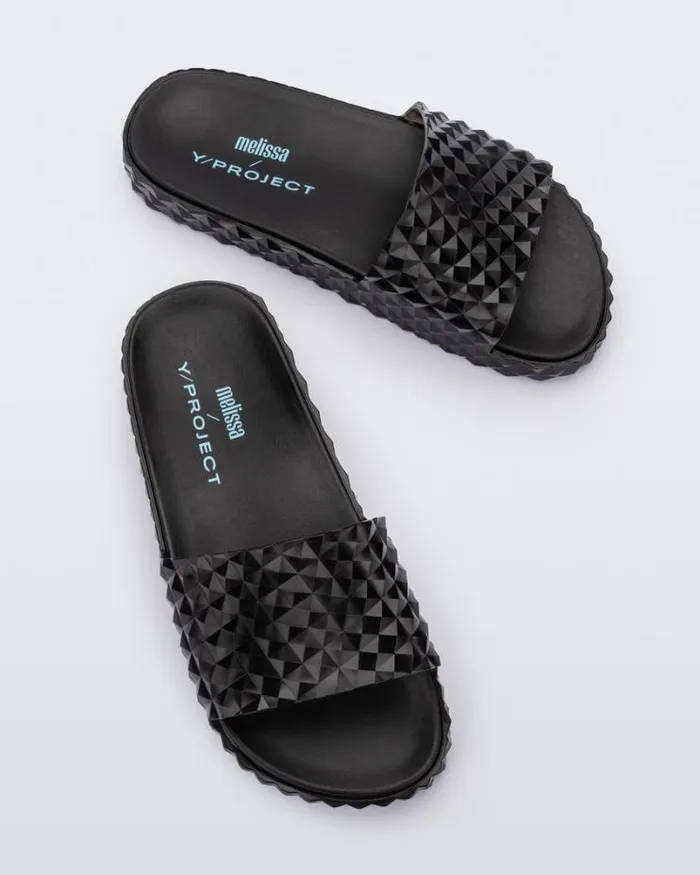Court Slide Transparent Black Women Melissa Slides