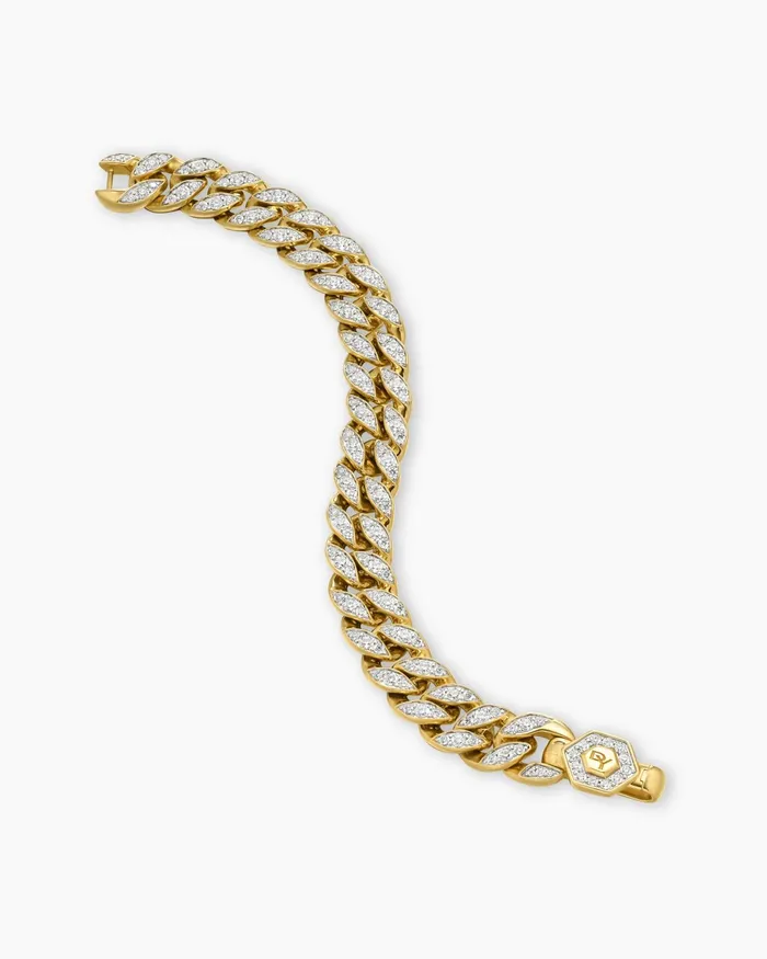 Curb Chain Bracelet In 18K Yellow Gold With Diamonds 115mm Women David Yurman Chain Curb Chain Bracelet In 18K Yellow Gold With Diamonds 115mm Women David Yurman Chain