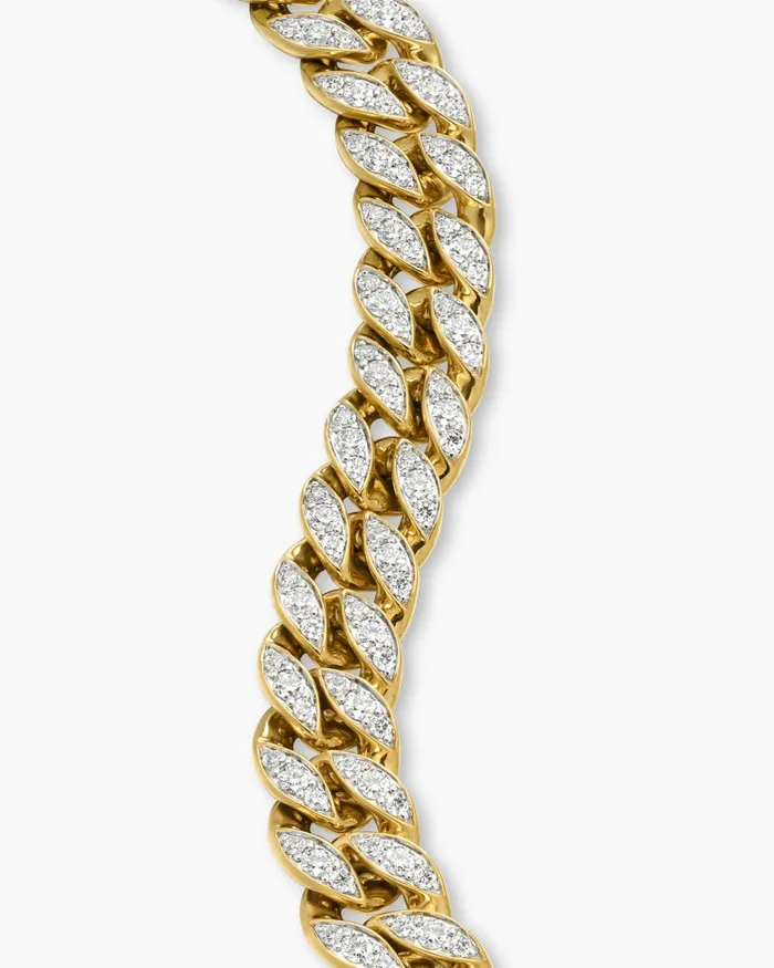 Curb Chain Bracelet In 18K Yellow Gold With Diamonds 115mm Women David Yurman Chain Curb Chain Bracelet In 18K Yellow Gold With Diamonds 115mm Women David Yurman Chain