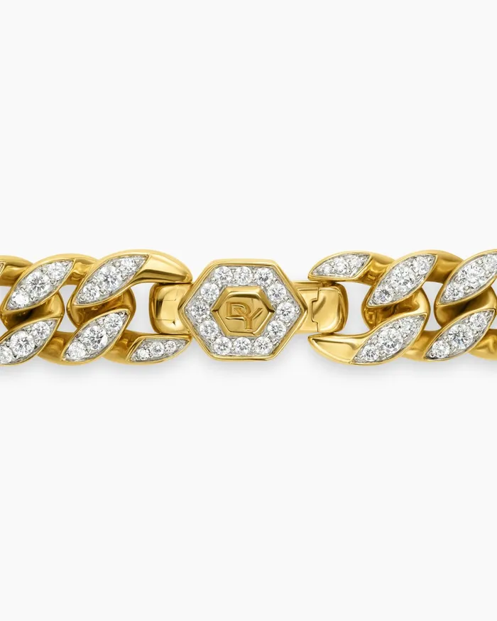 Curb Chain Bracelet In 18K Yellow Gold With Diamonds 115mm Women David Yurman Chain Curb Chain Bracelet In 18K Yellow Gold With Diamonds 115mm Women David Yurman Chain