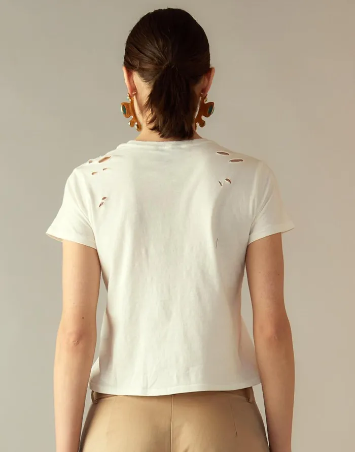 Cynthia Rowley Distressed Tee Women Tops Cynthia Rowley Distressed Tee Women Tops
