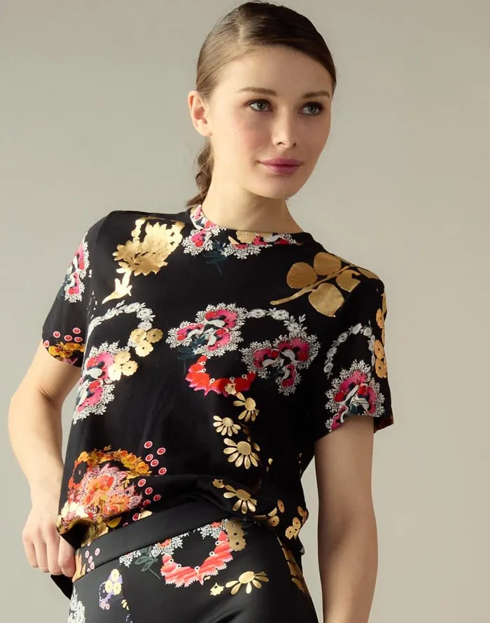 Cynthia Rowley Gold Foil TShirt Women Tops Cynthia Rowley Gold Foil TShirt Women Tops