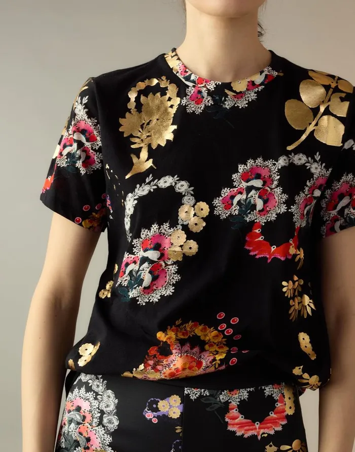 Cynthia Rowley Gold Foil TShirt Women Tops Cynthia Rowley Gold Foil TShirt Women Tops