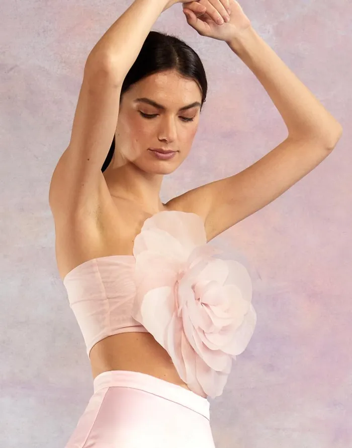 Cynthia Rowley Organza Flower Bandeau Top Women Tops Cynthia Rowley Organza Flower Bandeau Top Women Tops