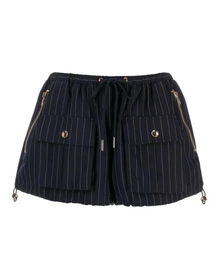 Cynthia Rowley Pinstripe Cargo Bloomer Short Women Bottoms