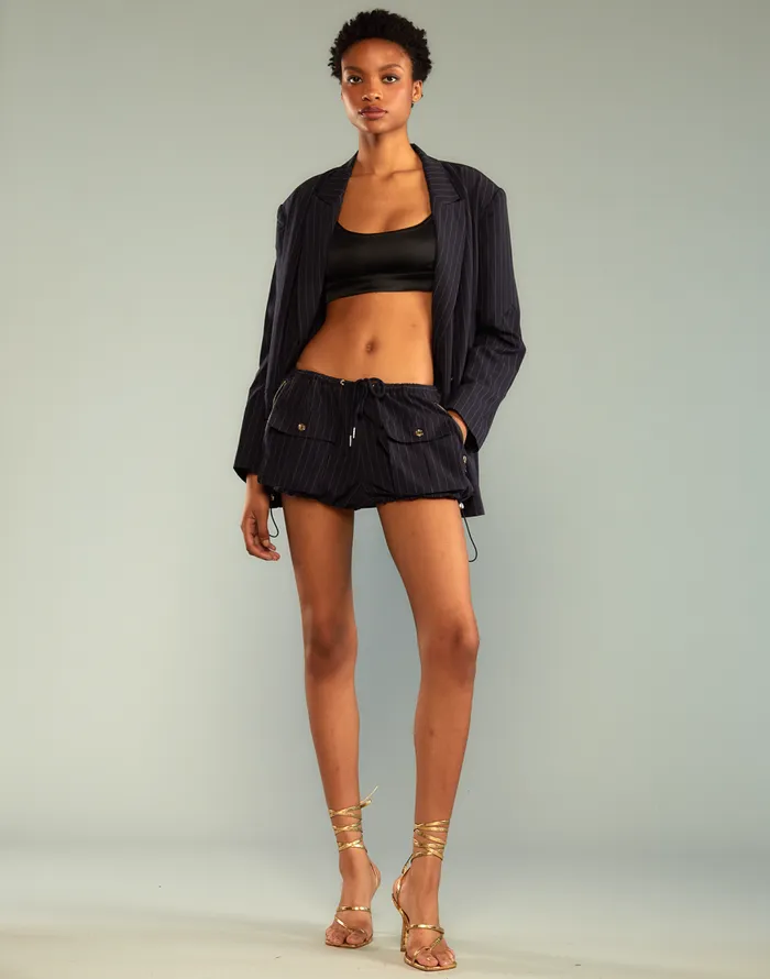 Cynthia Rowley Pinstripe Cargo Bloomer Short Women Bottoms
