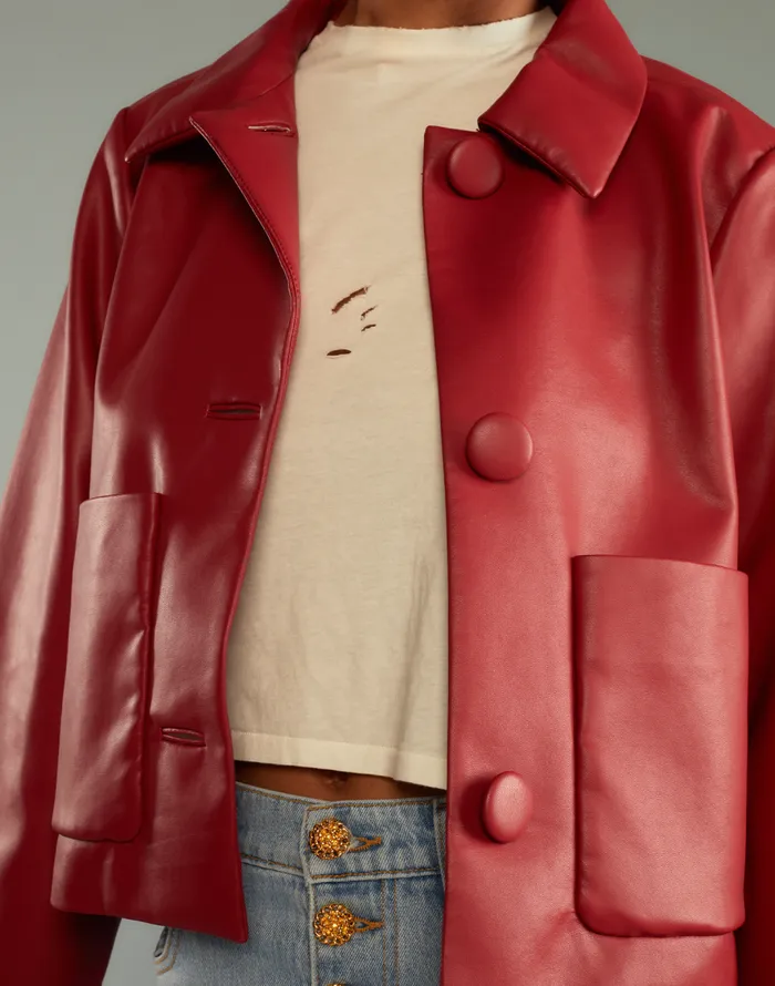 Cynthia Rowley Vegan Leather Jacket Women Jackets and Coats Cynthia Rowley Vegan Leather Jacket Women Jackets and Coats