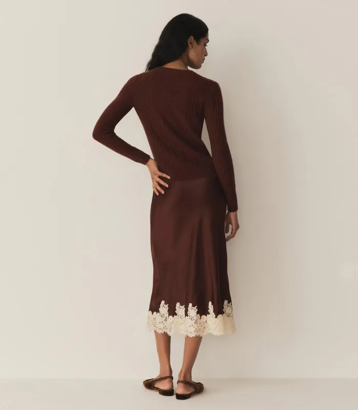 DEN Knitwear Women Hyeres Cashmere Sweater Dark Garnet