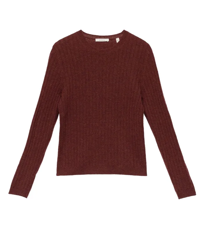 DEN Knitwear Women Hyeres Cashmere Sweater Dark Garnet