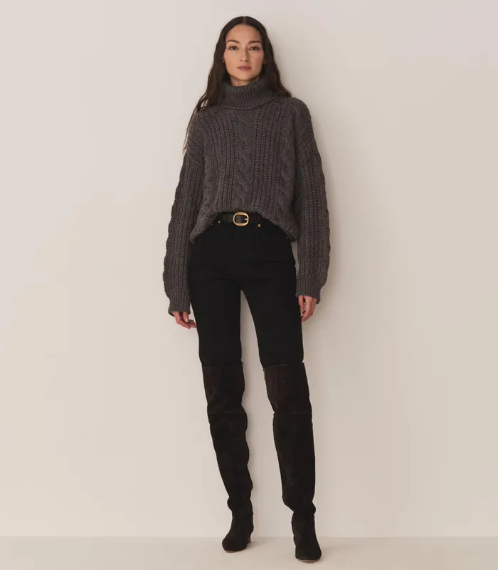 DEN Knitwear Women Leighton Sweater Dark Grey
