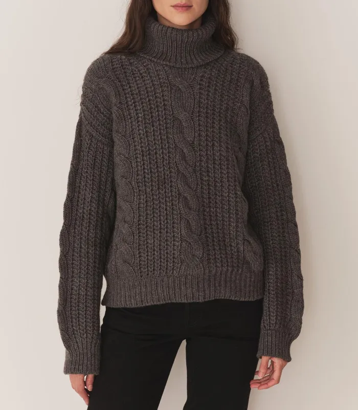 DEN Knitwear Women Leighton Sweater Dark Grey DEN Knitwear Women Leighton Sweater Dark Grey